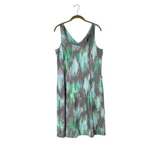 Eddie Bauer Travex Active Dress Shelf Bra Green Gray Sheath Size LT Large Tall